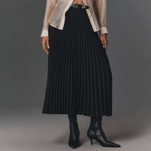 Anthropologie English Factory Black Pleated Skirt Size S NWT